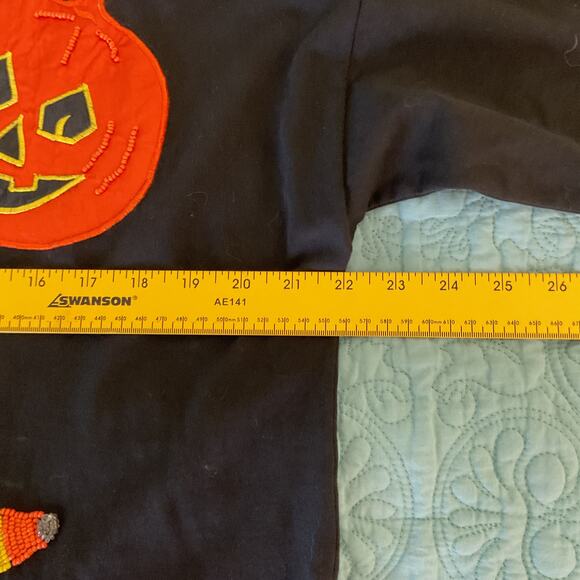 Victoria Jones Womens Hand Beaded Vintage Style Halloween Sweater Black Medium - Picture 8 of 9